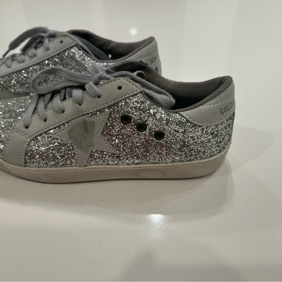 Superstar Golden Goose Silver Glitter Sneakers - Picture 3 of 7